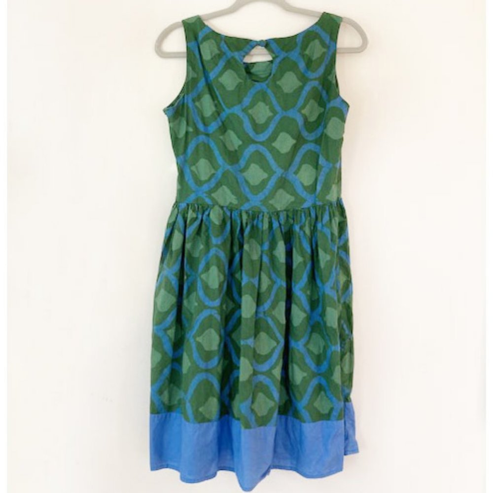 Global Mamas Hand Made In Ghana 100% Cotton printed Dress Sz Medium - Picture 2 of 8